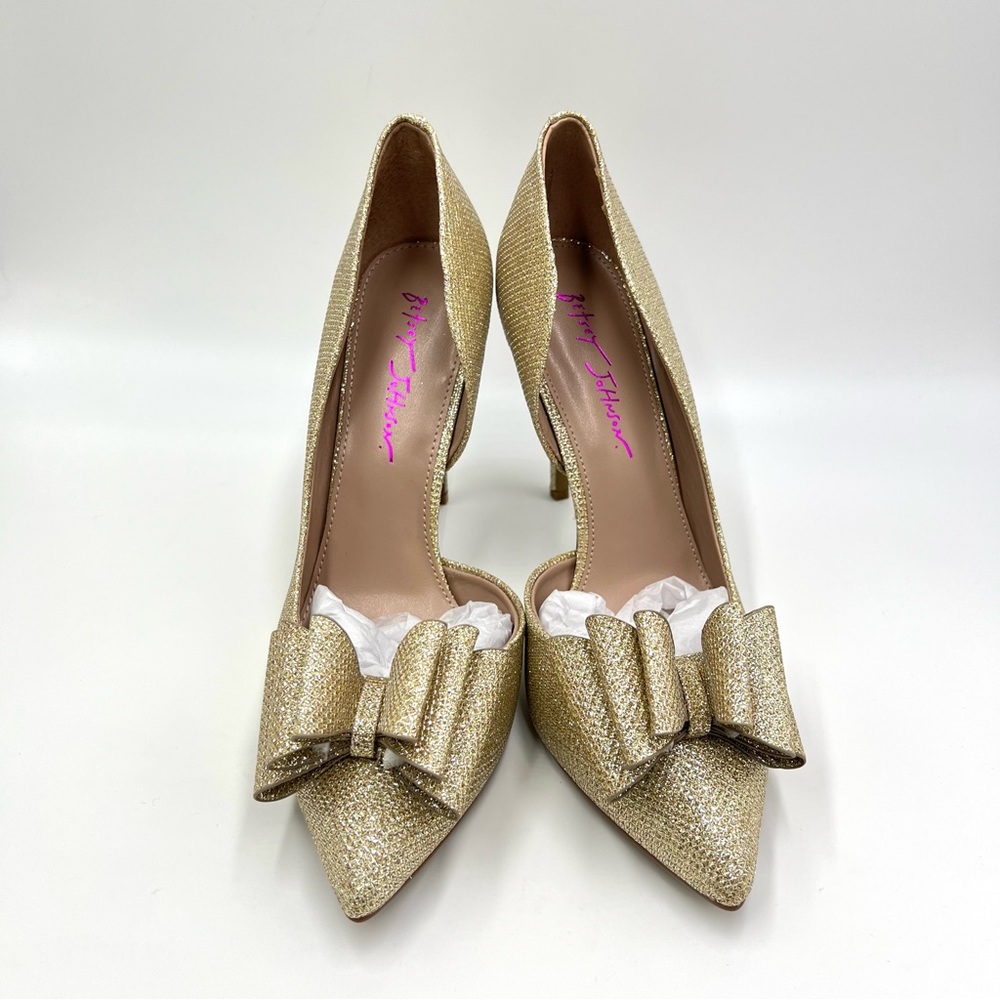 Betsey Johnson Womens Prince Metallic Gold D'Orsay Stiletto Heels Pumps Shoes - Picture 3 of 15
